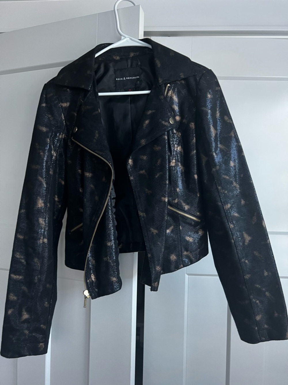Rock & Republic Black  and Gold Jacket with Shine  Detail